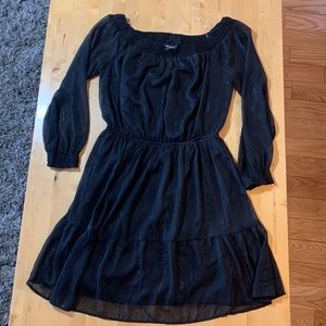 Black Off the Shoulder Cocktail Dress